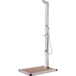 Piscine & Spa-vidaXL Douche de jardin avec base 225 cm Acier inoxydable Marron