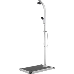 Piscine & Spa-vidaXL Douche de jardin avec base 220 cm Aluminium Gris