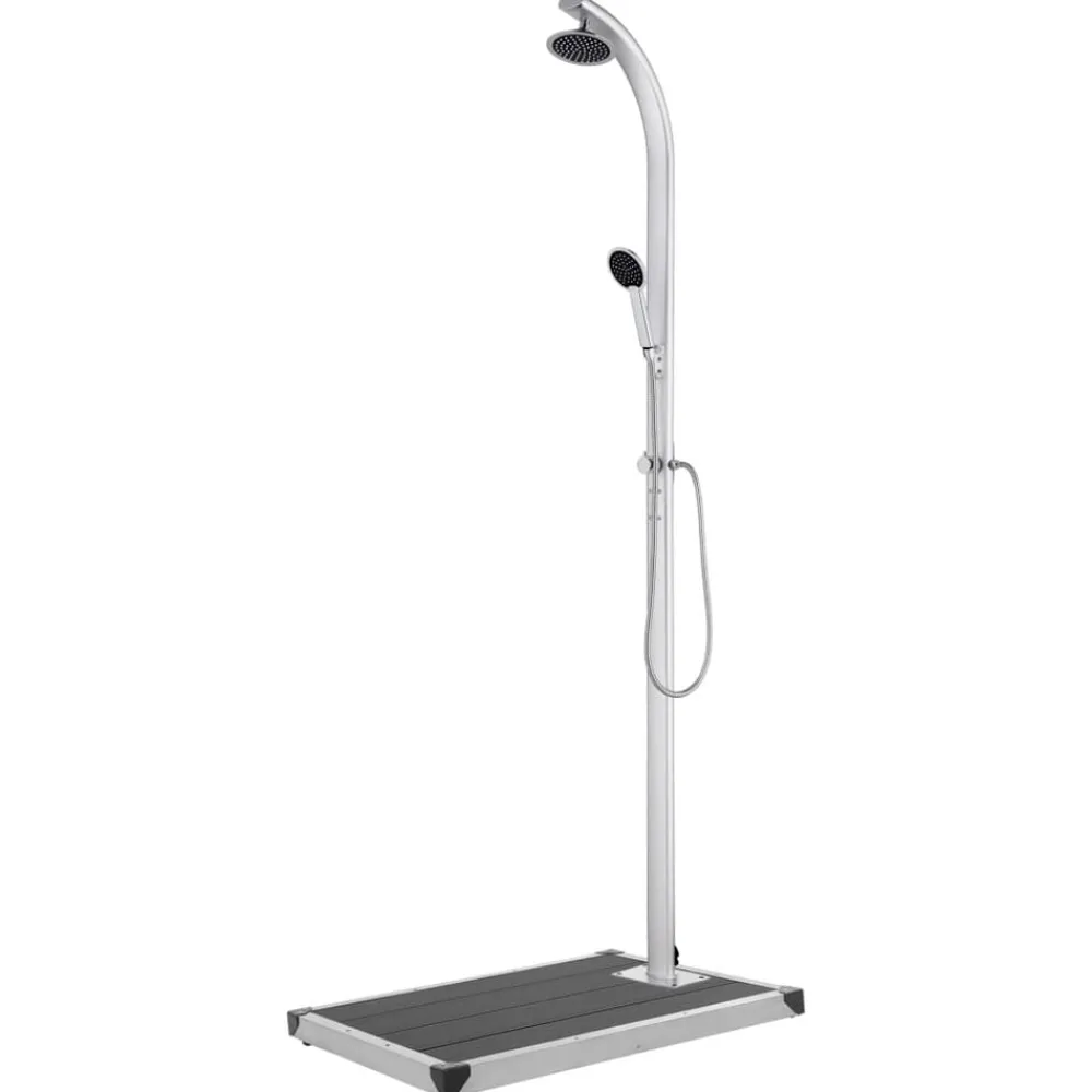 Piscine & Spa-vidaXL Douche de jardin avec base 220 cm Aluminium Gris