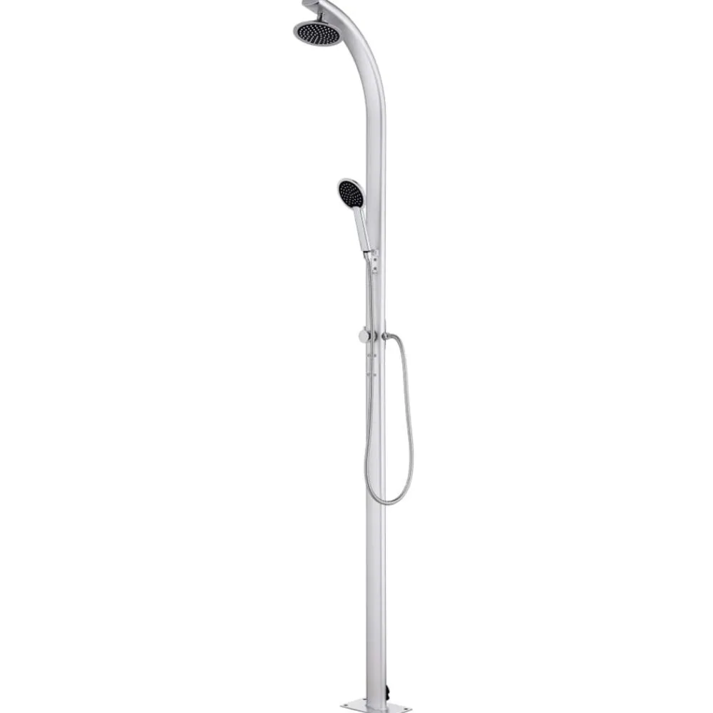 Piscine & Spa-vidaXL Douche de jardin avec base 220 cm Aluminium Gris