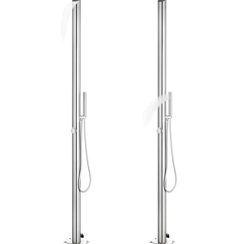 vidaXL Douche de jardin avec base 225 cm Acier inoxydable