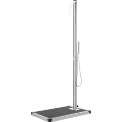 vidaXL Douche de jardin avec base 225 cm Acier inoxydable