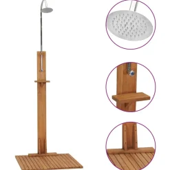 Piscine & Spa-vidaXL Douche de jardin 75x75x210 cm bois de teck solide