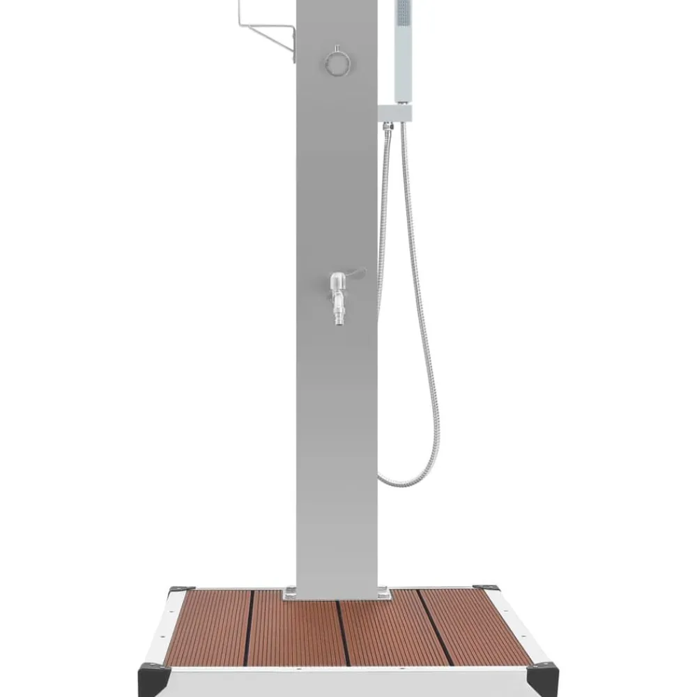 Piscine & Spa-vidaXL Douche d'extérieur avec receveur de douche WPC Acier inoxydable Marron