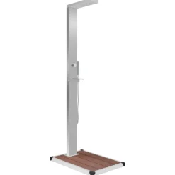 vidaXL Douche d'extérieur avec receveur de douche WPC Acier inoxydable