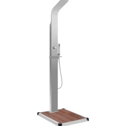 Piscine & Spa-vidaXL Douche d'extérieur avec receveur de douche WPC Acier inoxydable Marron