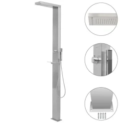 vidaXL Douche d'extérieur Acier inoxydable Carré