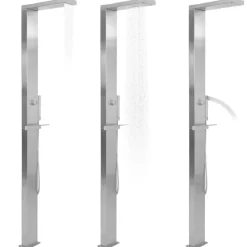vidaXL Douche d'extérieur Acier inoxydable Carré