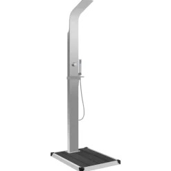 Piscine & Spa-vidaXL Douche d'extérieur avec receveur de douche WPC Acier inoxydable Gris