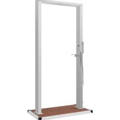 Piscine & Spa-vidaXL Douche d'extérieur avec receveur WPC Acier inoxydable Marron