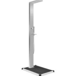 Piscine & Spa-vidaXL Douche d'extérieur avec receveur de douche WPC Acier inoxydable Gris