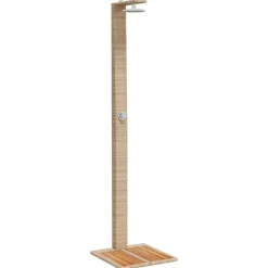 vidaXL Douche d'extérieur 50x55x224cm résine tressée bois acacia