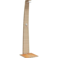 vidaXL Douche d'extérieur 55x60x224cm résine tressée bois acacia