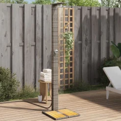 Piscine & Spa-vidaXL Douche d'extérieur 50x55x224 cm résine tressée bois acacia Gris