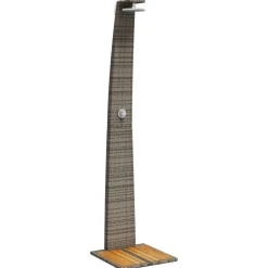Piscine & Spa-vidaXL Douche d'extérieur 55x60x224 cm résine tressée bois acacia Gris