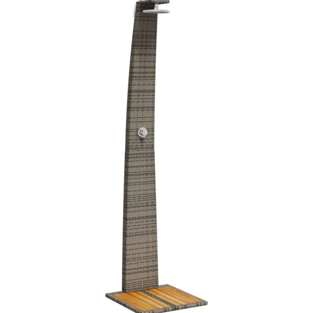 Piscine & Spa-vidaXL Douche d'extérieur 55x60x224 cm résine tressée bois acacia Gris