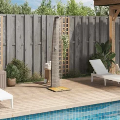 Piscine & Spa-vidaXL Douche d'extérieur 55x60x224 cm résine tressée bois acacia Gris