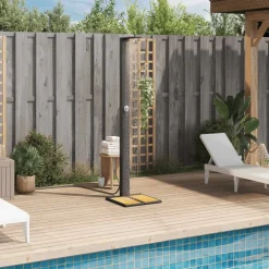 Piscine & Spa-vidaXL Douche d'extérieur 50x55x224 cm résine tressée bois acacia Noir