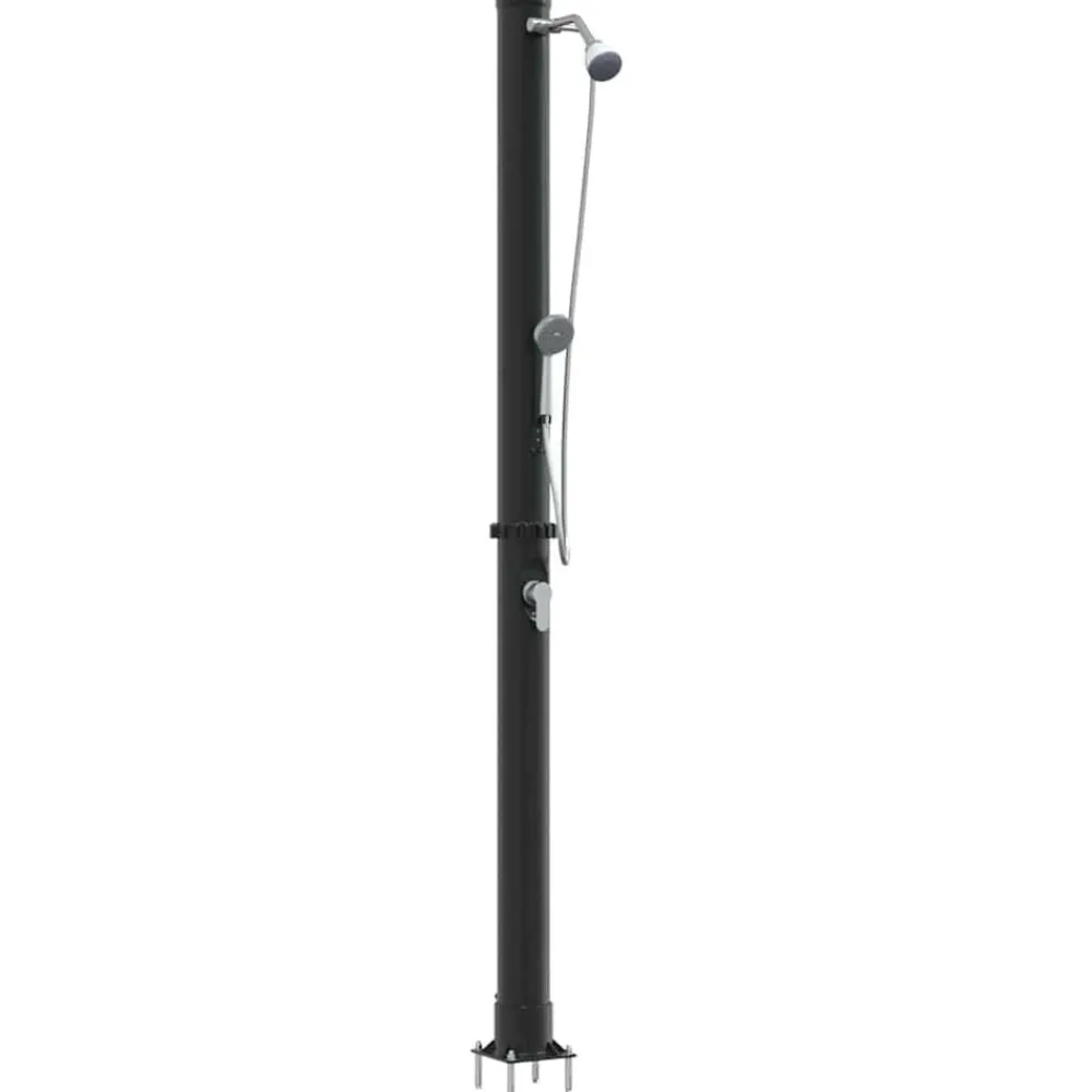 vidaXL Douche solaire extérieure Noir 217 cm PVC et Aluminium