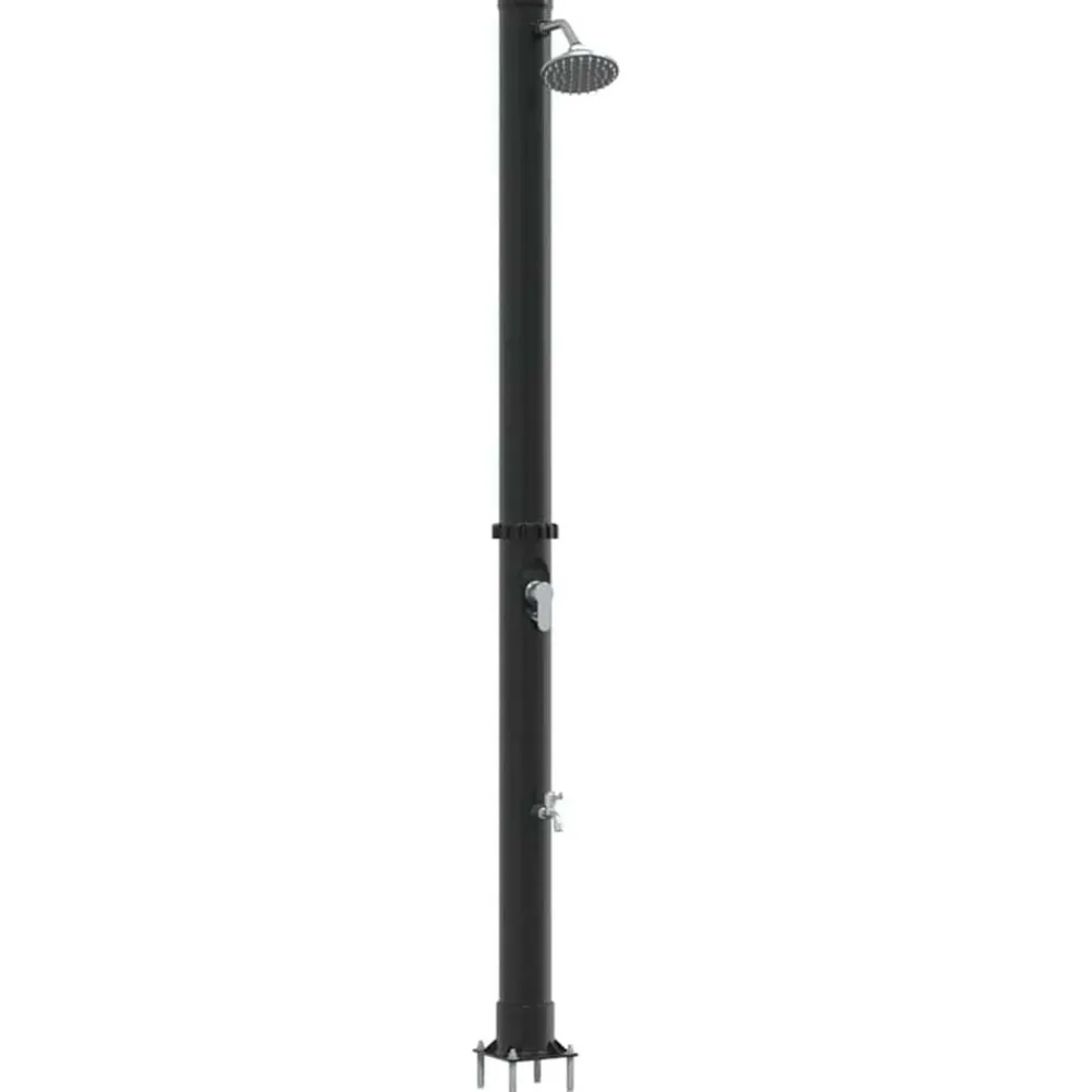 vidaXL Douche solaire extérieure Noir 217 cm PVC et Aluminium