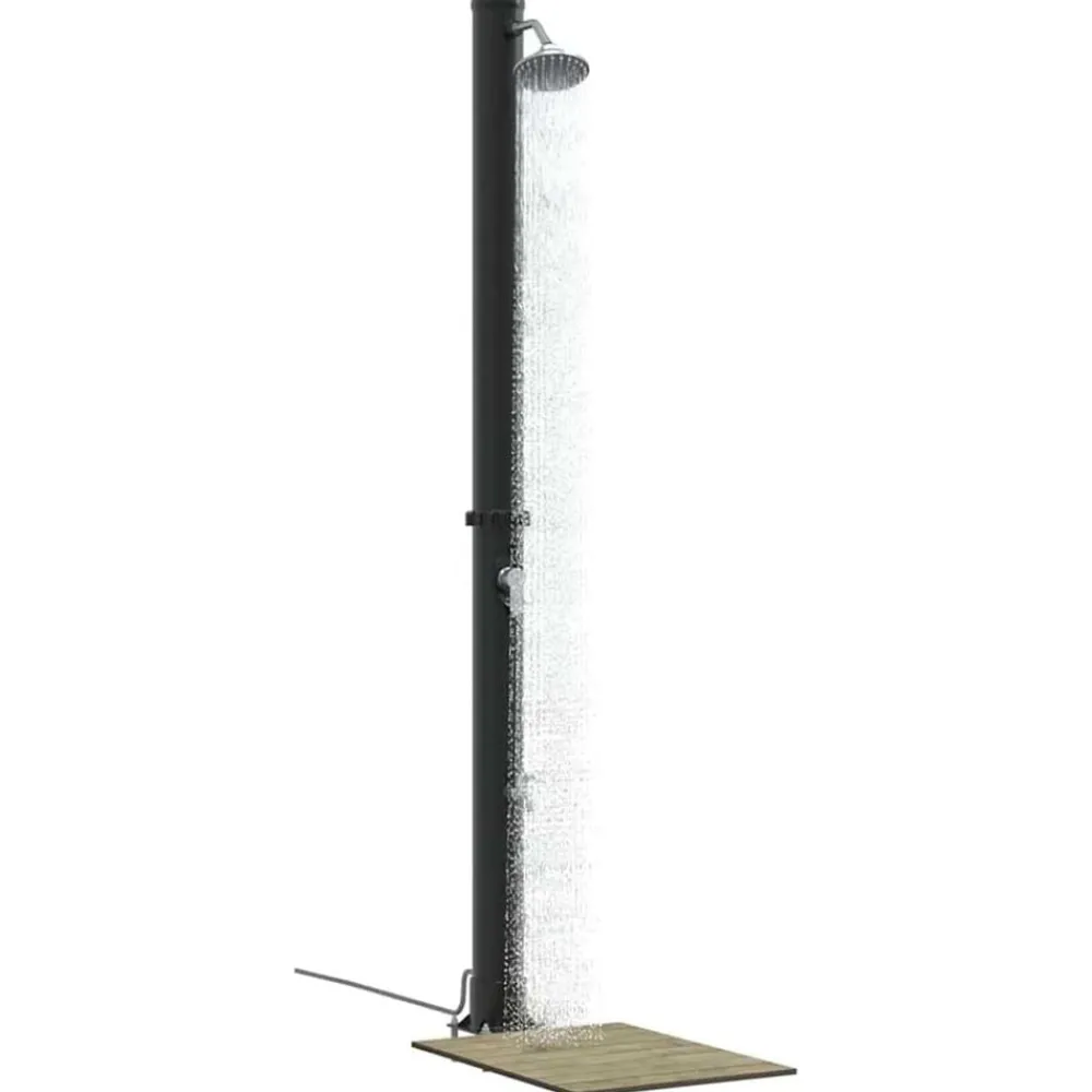 vidaXL Douche solaire extérieure Noir 217 cm PVC et Aluminium