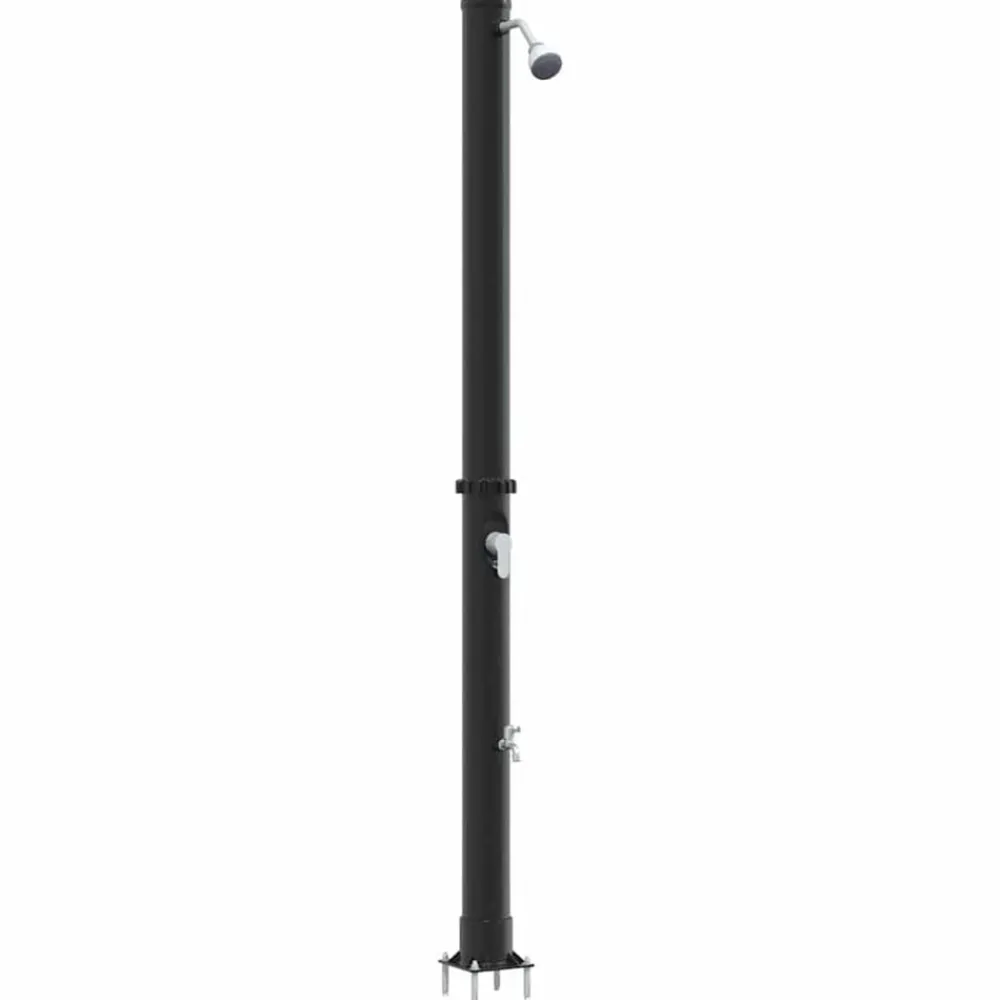 Piscine & Spa-vidaXL Douche solaire extérieure Noir 217 cm PVC et Aluminium