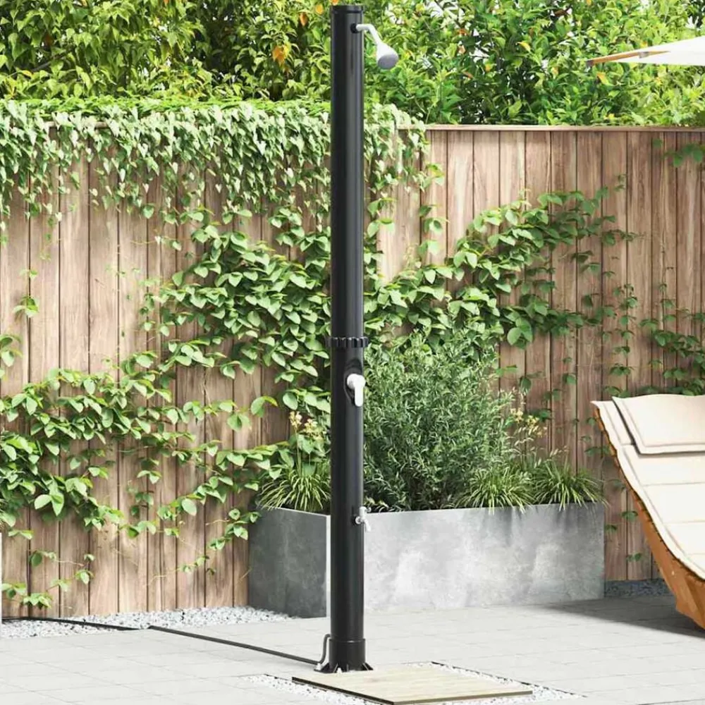 Piscine & Spa-vidaXL Douche solaire extérieure Noir 217 cm PVC et Aluminium