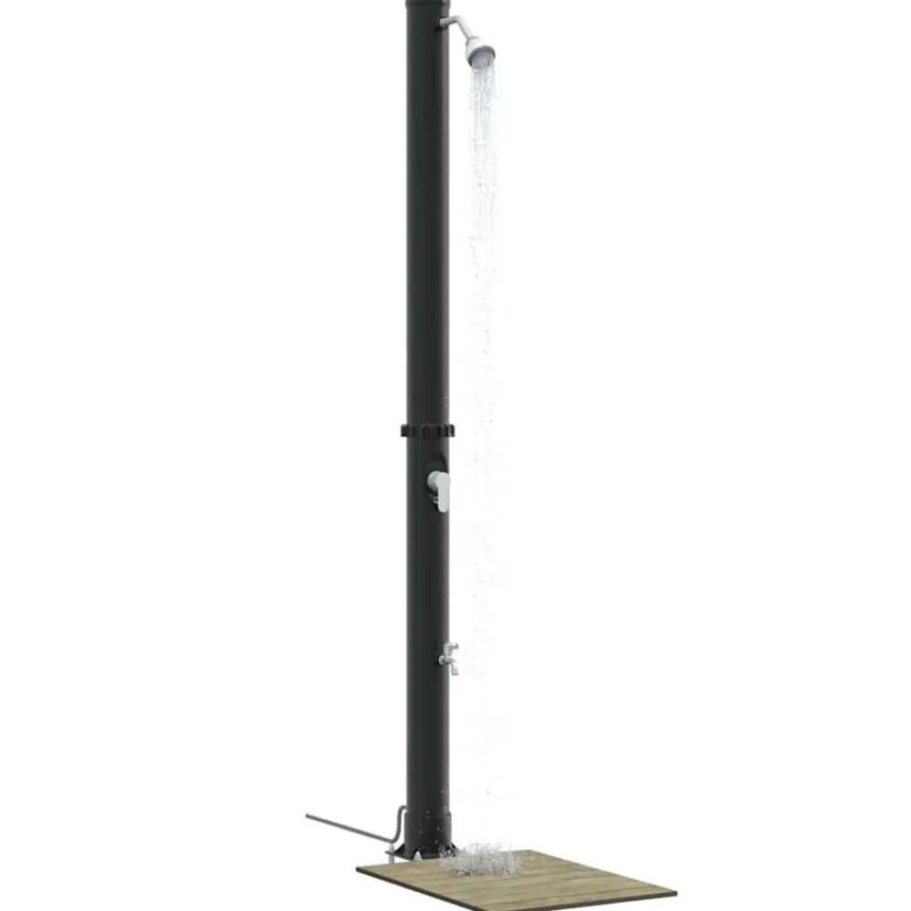 Piscine & Spa-vidaXL Douche solaire extérieure Noir 217 cm PVC et Aluminium