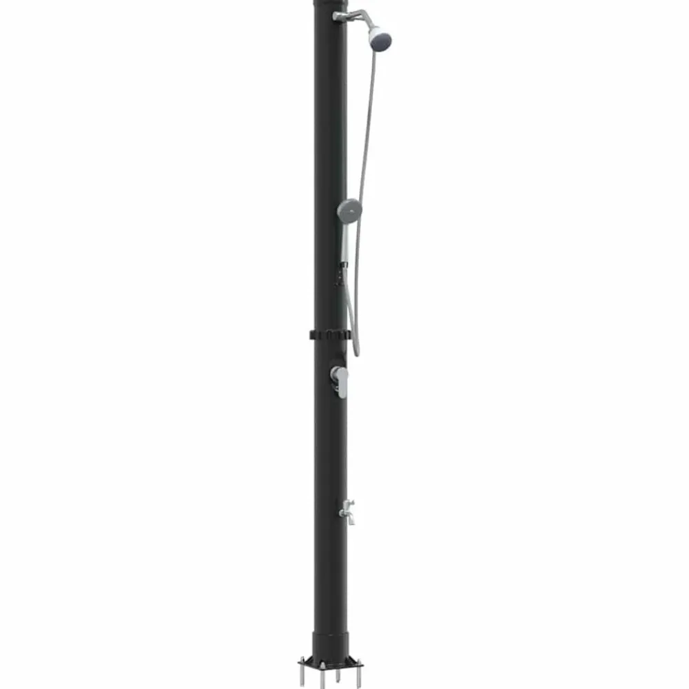 vidaXL Douche solaire extérieure Noir 217 cm PVC et Aluminium