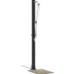 vidaXL Douche solaire extérieure Noir 217 cm PVC et Aluminium