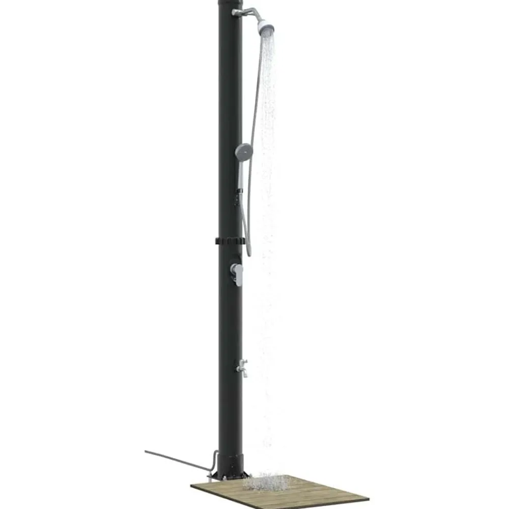 vidaXL Douche solaire extérieure Noir 217 cm PVC et Aluminium