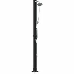vidaXL Douche solaire extérieure Noir 217 cm PVC et Aluminium