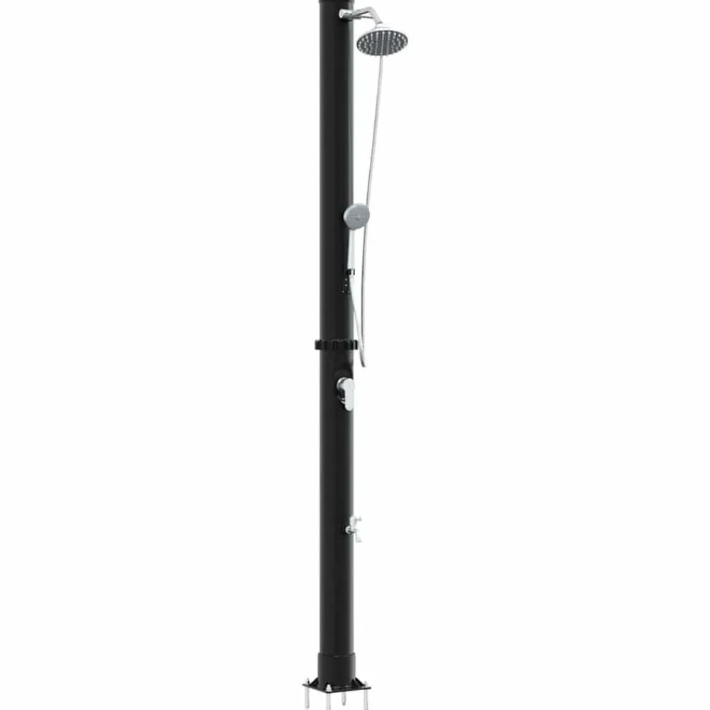 vidaXL Douche solaire extérieure Noir 217 cm PVC et Aluminium