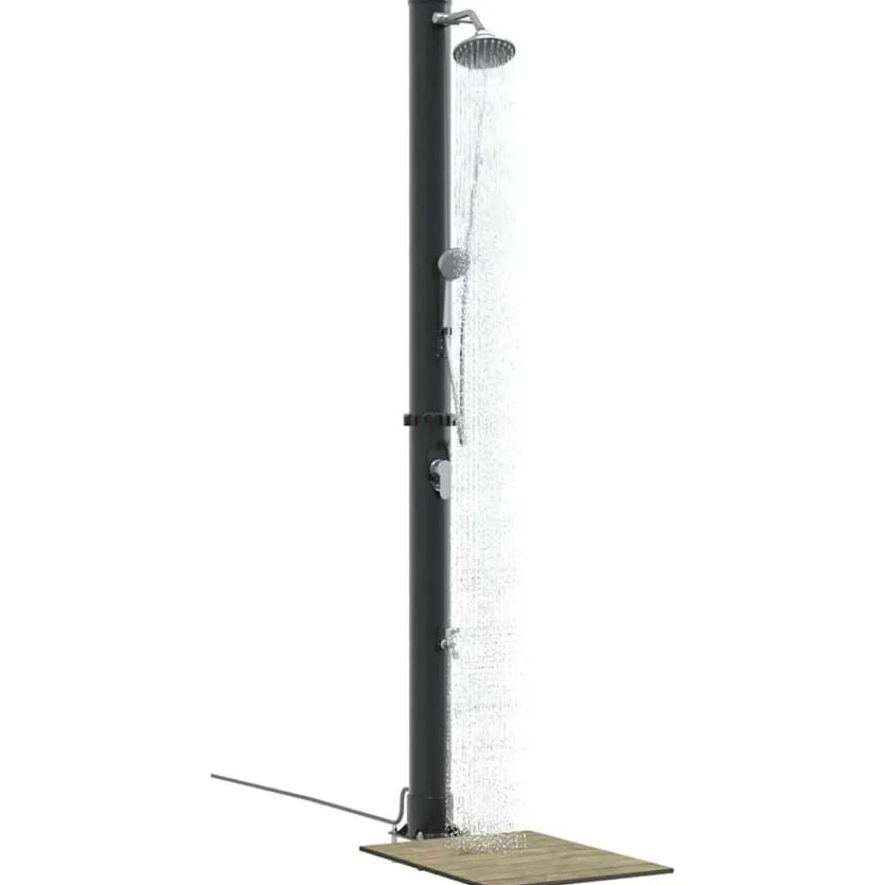 vidaXL Douche solaire extérieure Noir 217 cm PVC et Aluminium