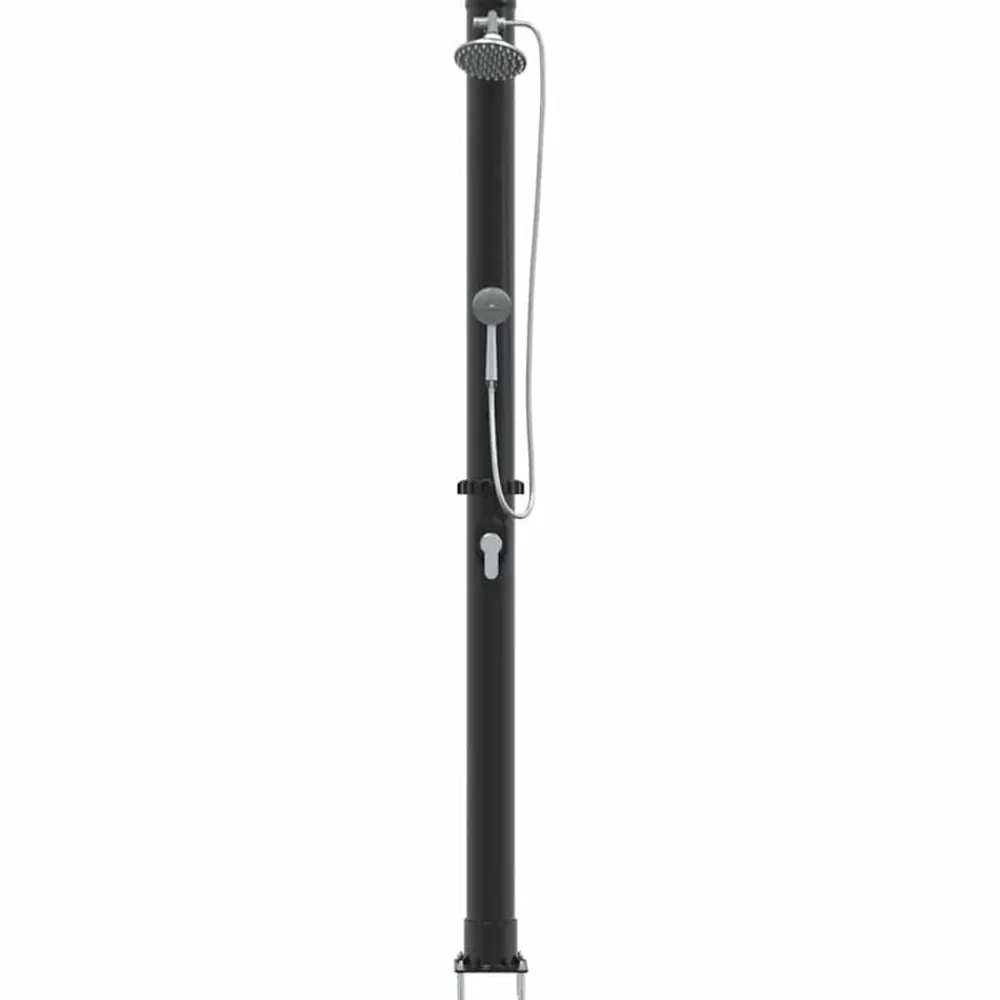vidaXL Douche solaire extérieure Noir 217 cm PVC et Aluminium