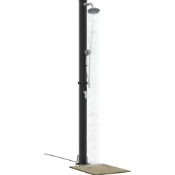 vidaXL Douche solaire extérieure Noir 217 cm PVC et Aluminium