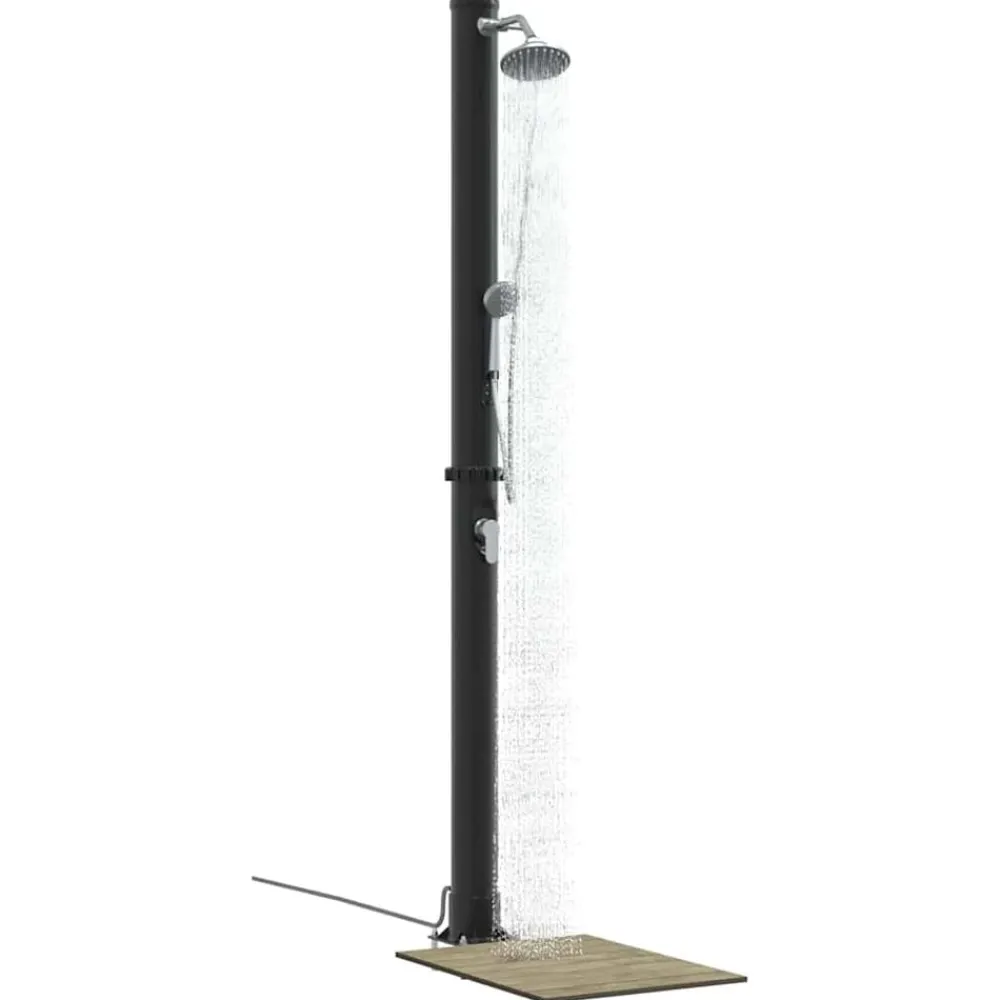 vidaXL Douche solaire extérieure Noir 217 cm PVC et Aluminium