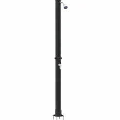 vidaXL Douche solaire extérieure Noir 217 cm PVC et Aluminium