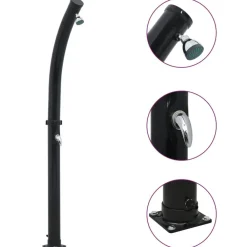 vidaXL Douche solaire Noir 214 cm 20 L