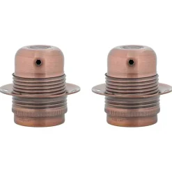 vidaXL Douilles de lampe 2 pcs bronze rouge E27