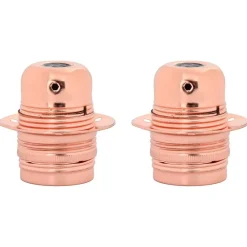 Accessoires Pour Luminaires-vidaXL Douilles de lampe 2 pcs bronze or rose E27 doré rose