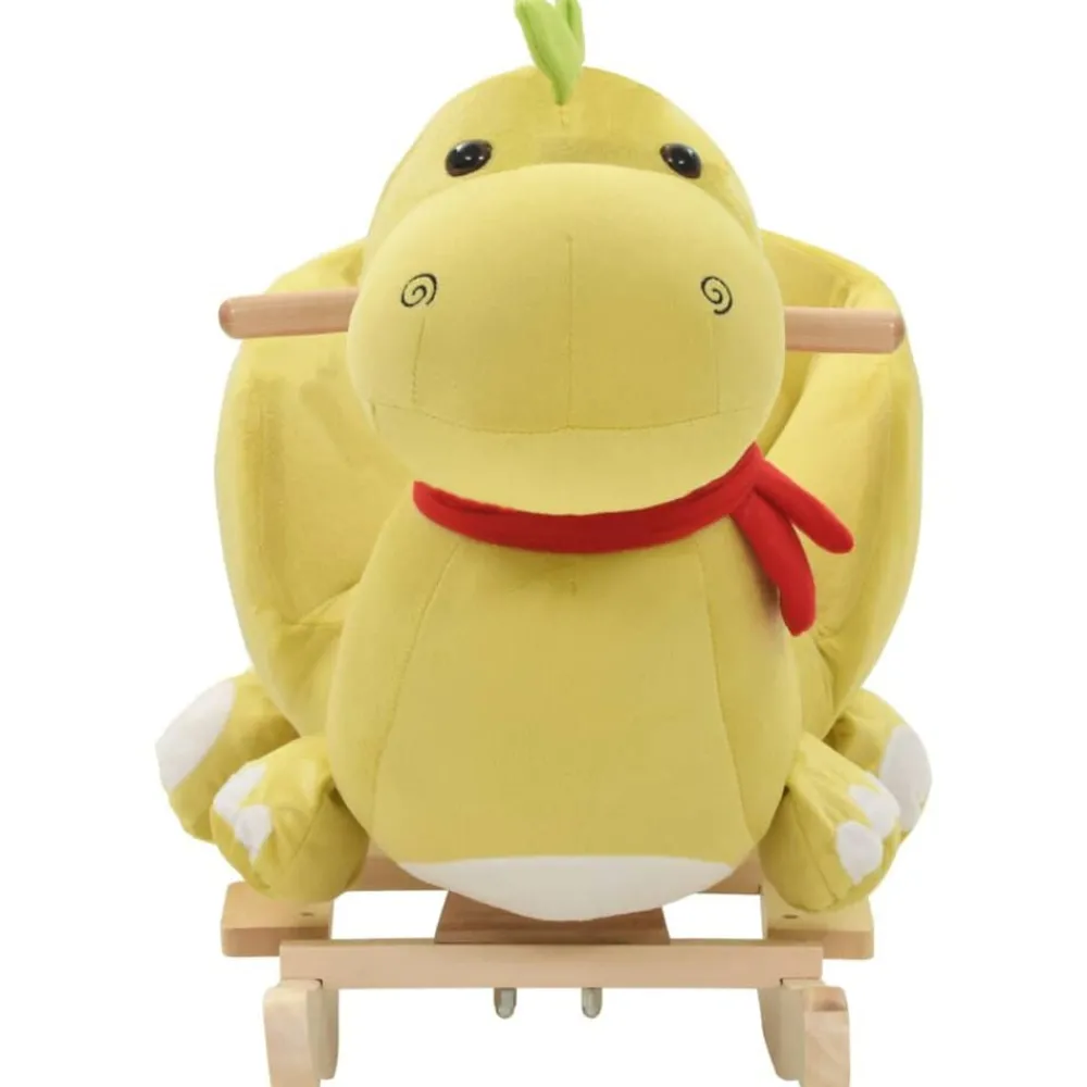Jouets-vidaXL Dragon à bascule avec dossier Peluche 60x32x53 cm Vert citron