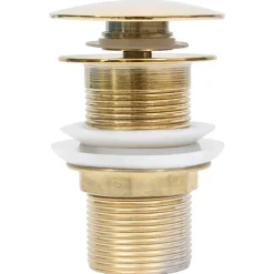 Plomberie-vidaXL Drain à poussoir sans débordement 6,4x6,4x9,1 cm Doré