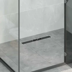 vidaXL Drain de douche avec couvercle en verre et siphon à 360° 50 cm