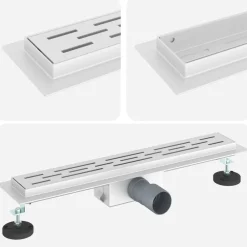 Plomberie-vidaXL Drain de Douche avec Design Linéaire Argenté 50 cm