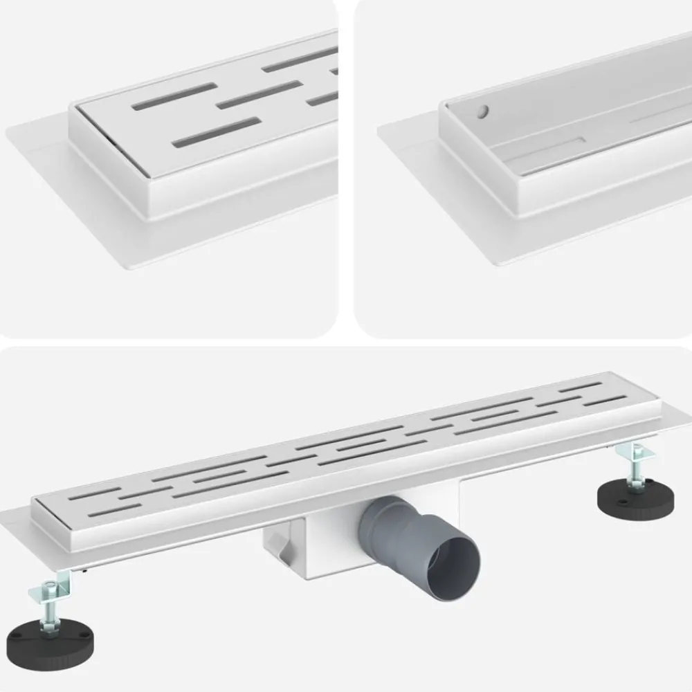 Plomberie-vidaXL Drain de Douche avec Design Linéaire Argenté 50 cm