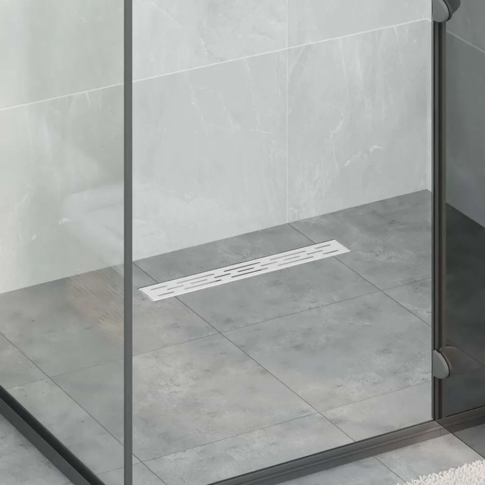 Plomberie-vidaXL Drain de Douche avec Design Linéaire Argenté 50 cm