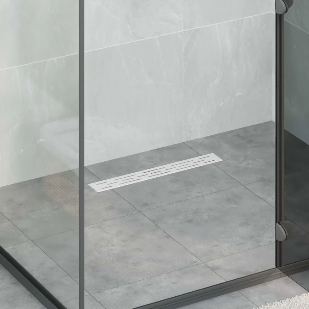 vidaXL Drain de douche avec couvercle en verre et siphon à 360° 50 cm