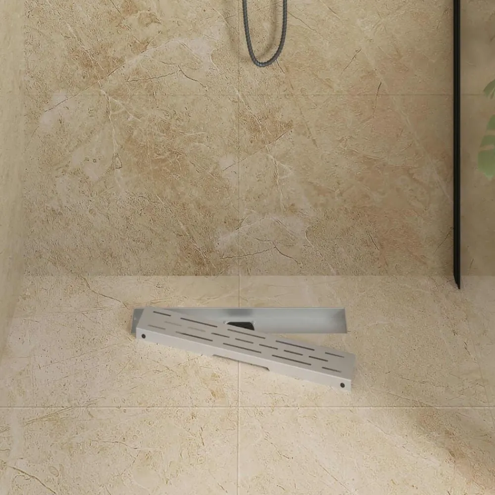vidaXL Drain de douche avec couvercle en verre et siphon à 360° 50 cm