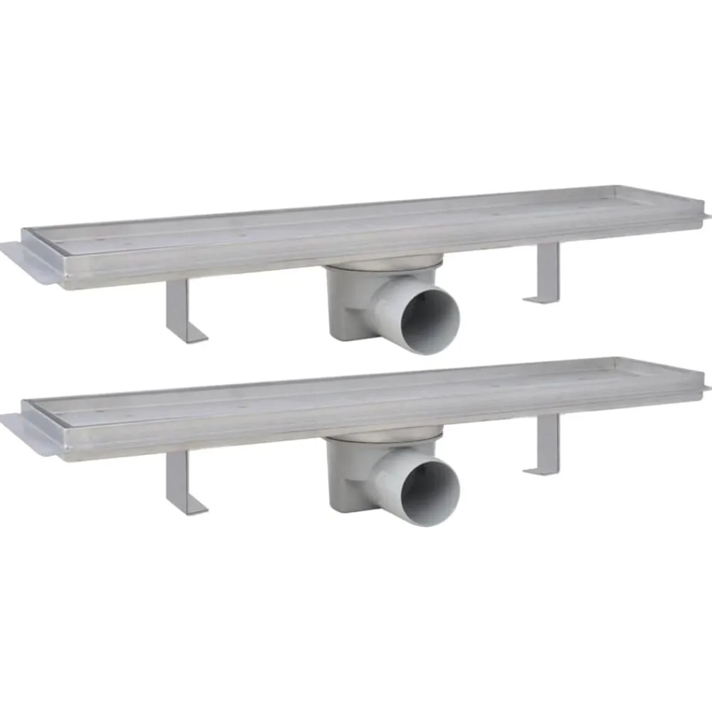 vidaXL Drain de douche linéaire 2 pcs 530 x 140 mm Acier inoxydable